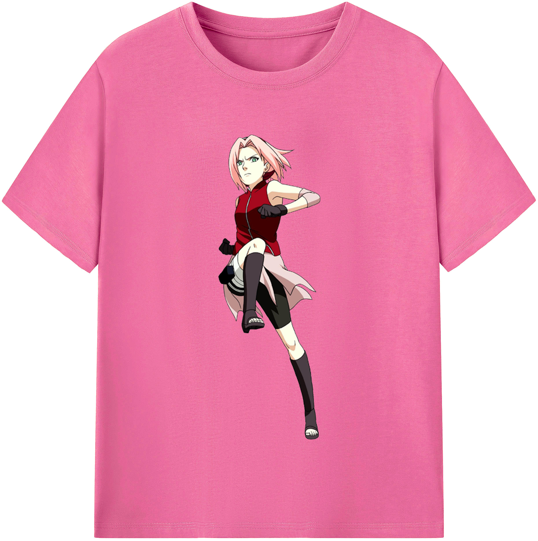 （画像用） NARUTO -ナルト- 春野サクラ Haruno Sakura レディースカジュアルプリントTシャツ（綿100％）